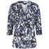 Emreco 3/4 Sleeve Grey Leaf Print Mandarin Blouse – 026102EW